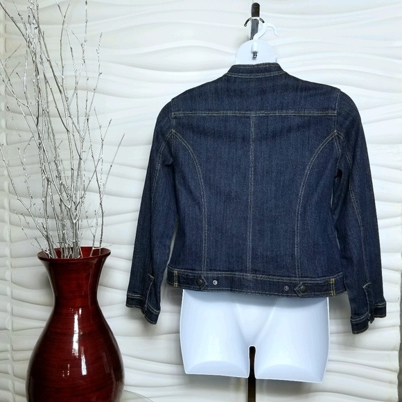 🍎HP🍎CHRISTOPHER & BANKS MOTO DENIM JACKET P/XL - Picture 5 of 8